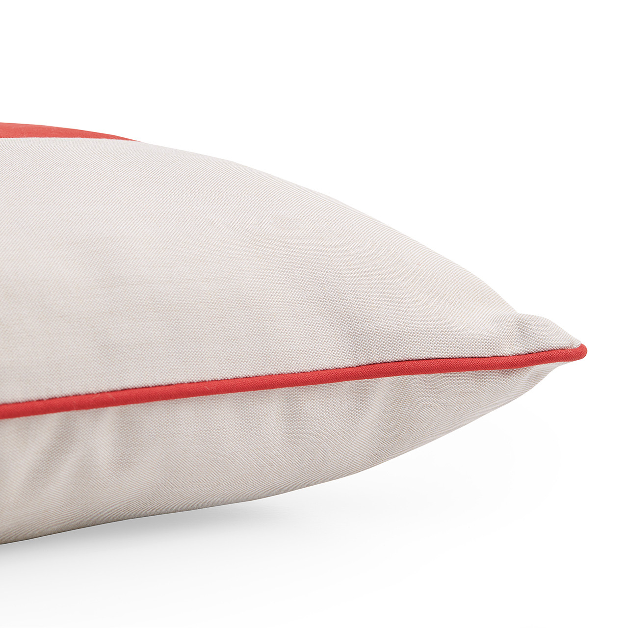 18 in. Red Block-Stripe Outdoor Throw Pillow