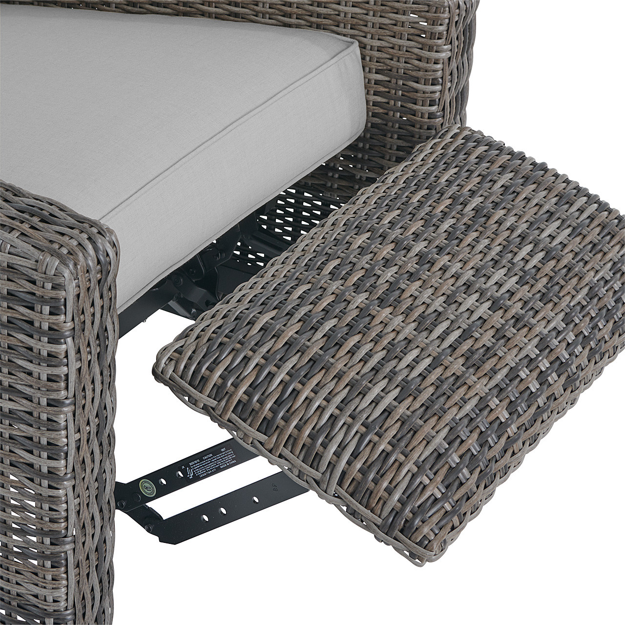 Rio Silver Oak Outdoor Wicker with Cushions 3 Piece Recliner Set + 20 in. D End Table