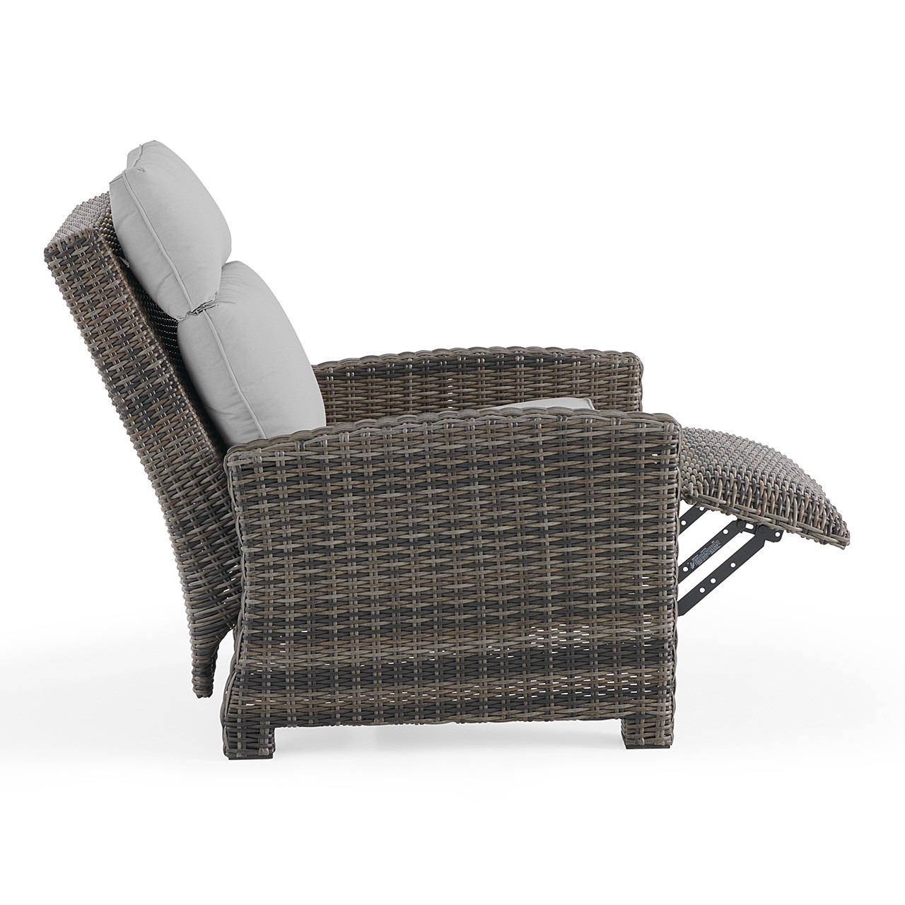 Rio Silver Oak Wicker with Cozy Ash Cushions 2 Piece Outdoor Recliner Set