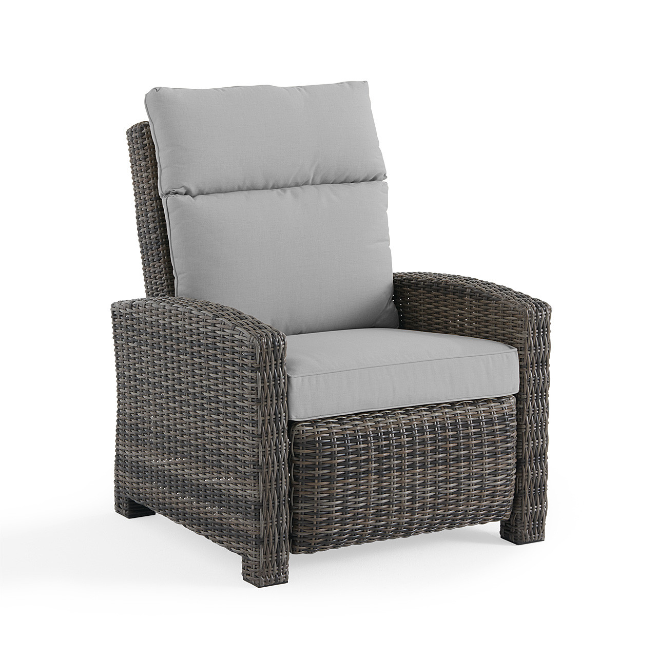Rio Silver Oak Outdoor Wicker with Cozy Ash Cushions Recliner
