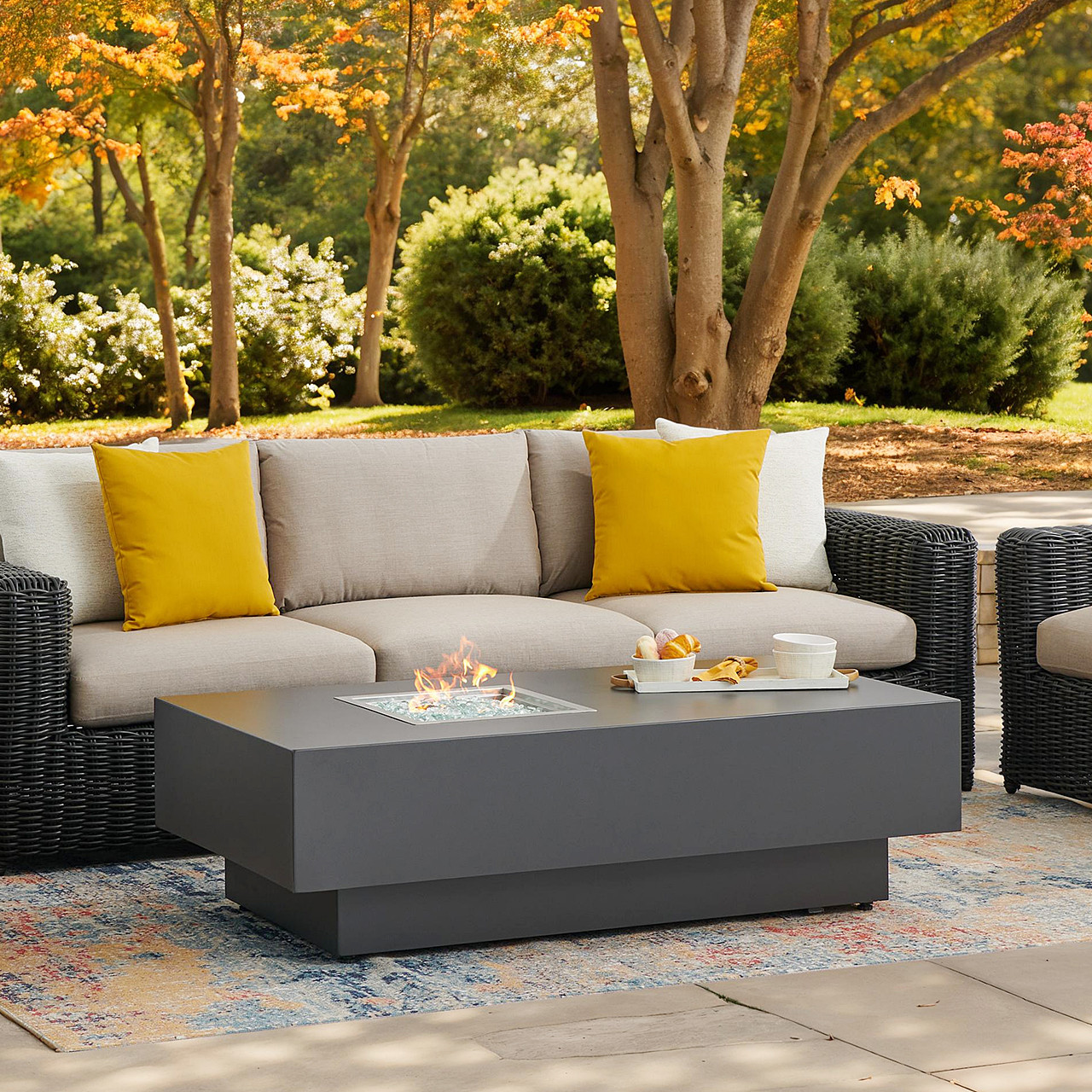 Laguna Aluminum Rectangular 63 in. x 31 in. Gas Fire Pit Table