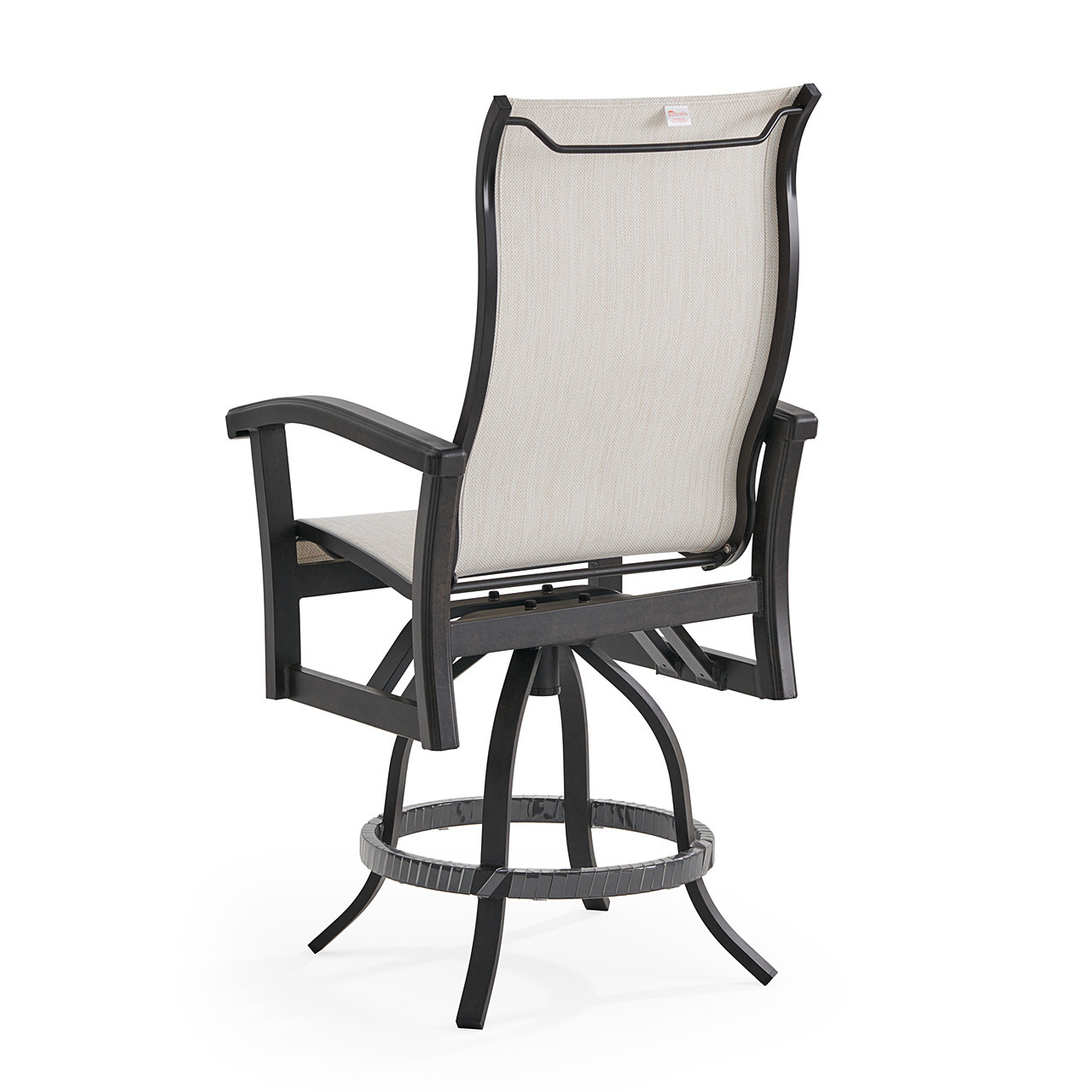Fairmont Rustic Bronze Aluminum with Site Linen Sling Swivel Gathering Height Chair