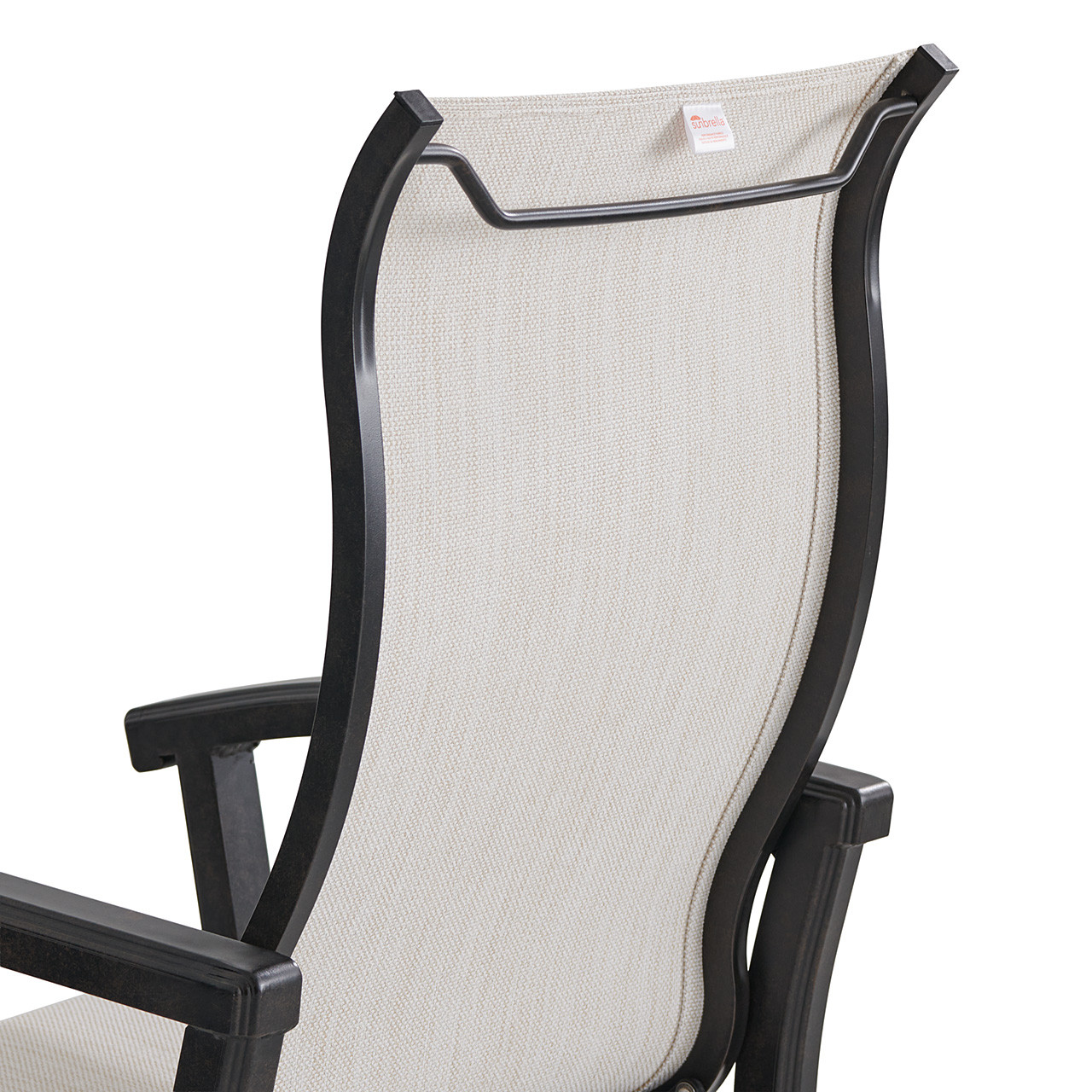 Fairmont Rustic Bronze Aluminum with Site Linen Sling Swivel Gathering Height Chair
