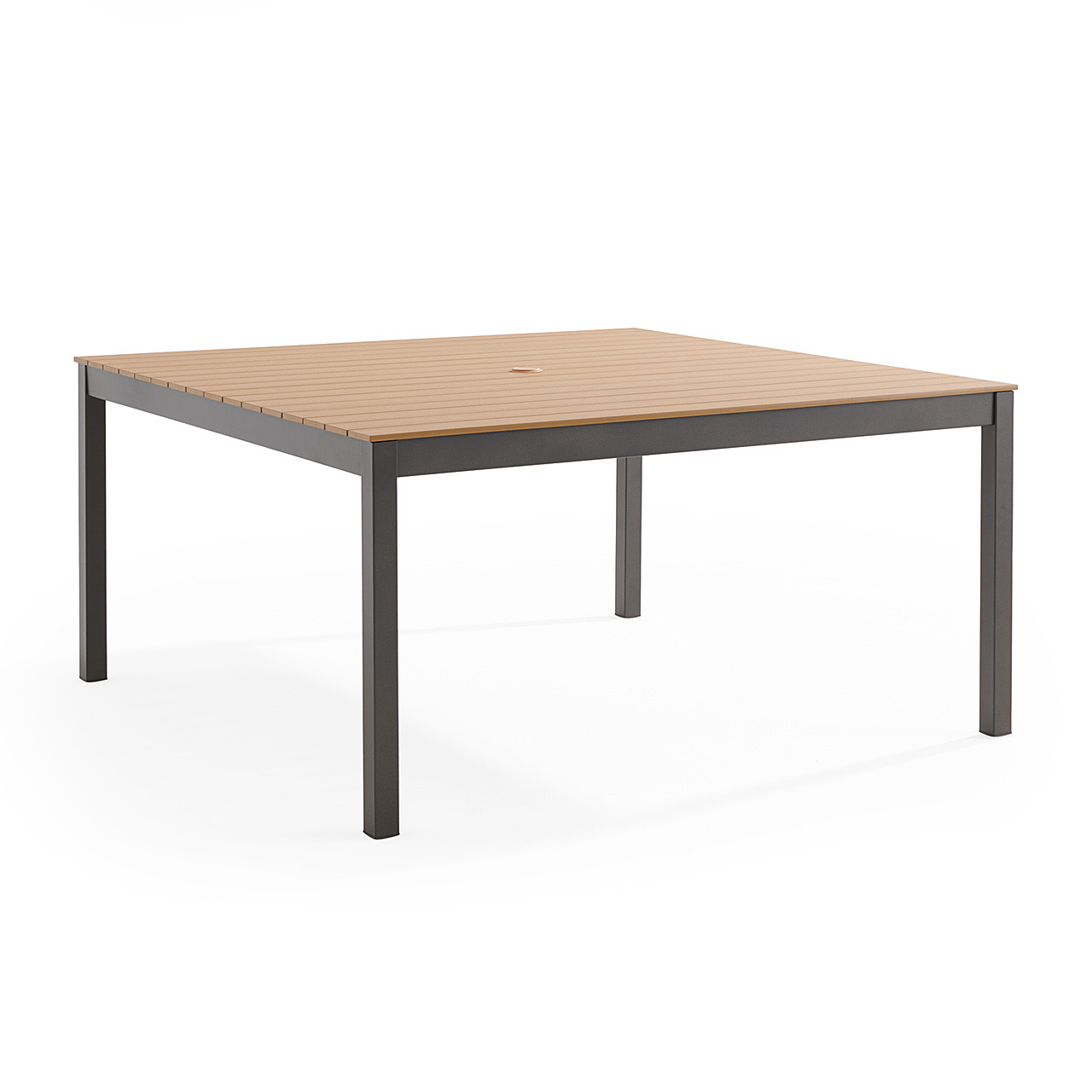 Sonoma Aged Bronze Aluminum with Natural Poly Rattan Slat Top 59 in. Square Dining Table