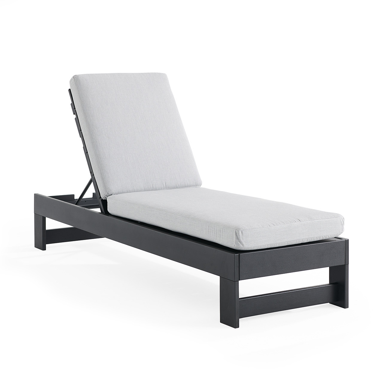 Montauk Polymer with Cushions 3 Piece Chaise Lounge Set + 23 in. Sq. End Table