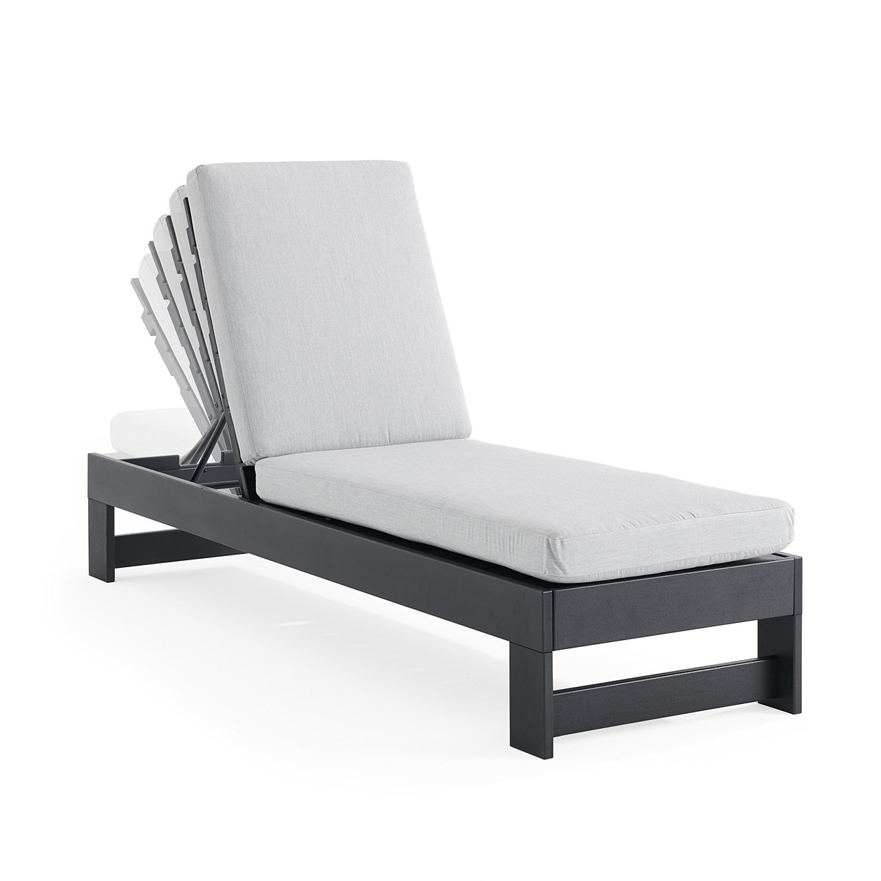 Montauk Polymer with Cushions 3 Piece Chaise Lounge Set + 23 in. Sq. End Table