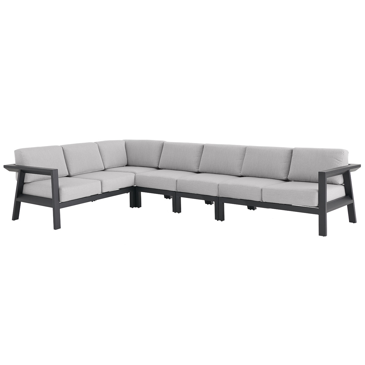St. Lucia Midnight Aluminum with Cushions 5 Piece Sectional