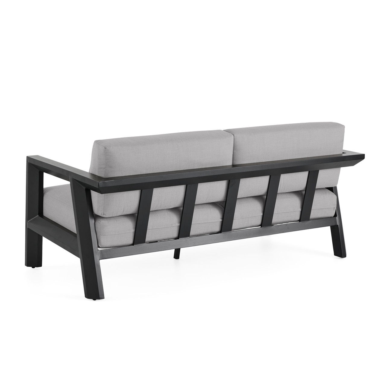 St. Lucia Midnight Aluminum with Cushions 3 Piece Sofa Set with Club Chairs