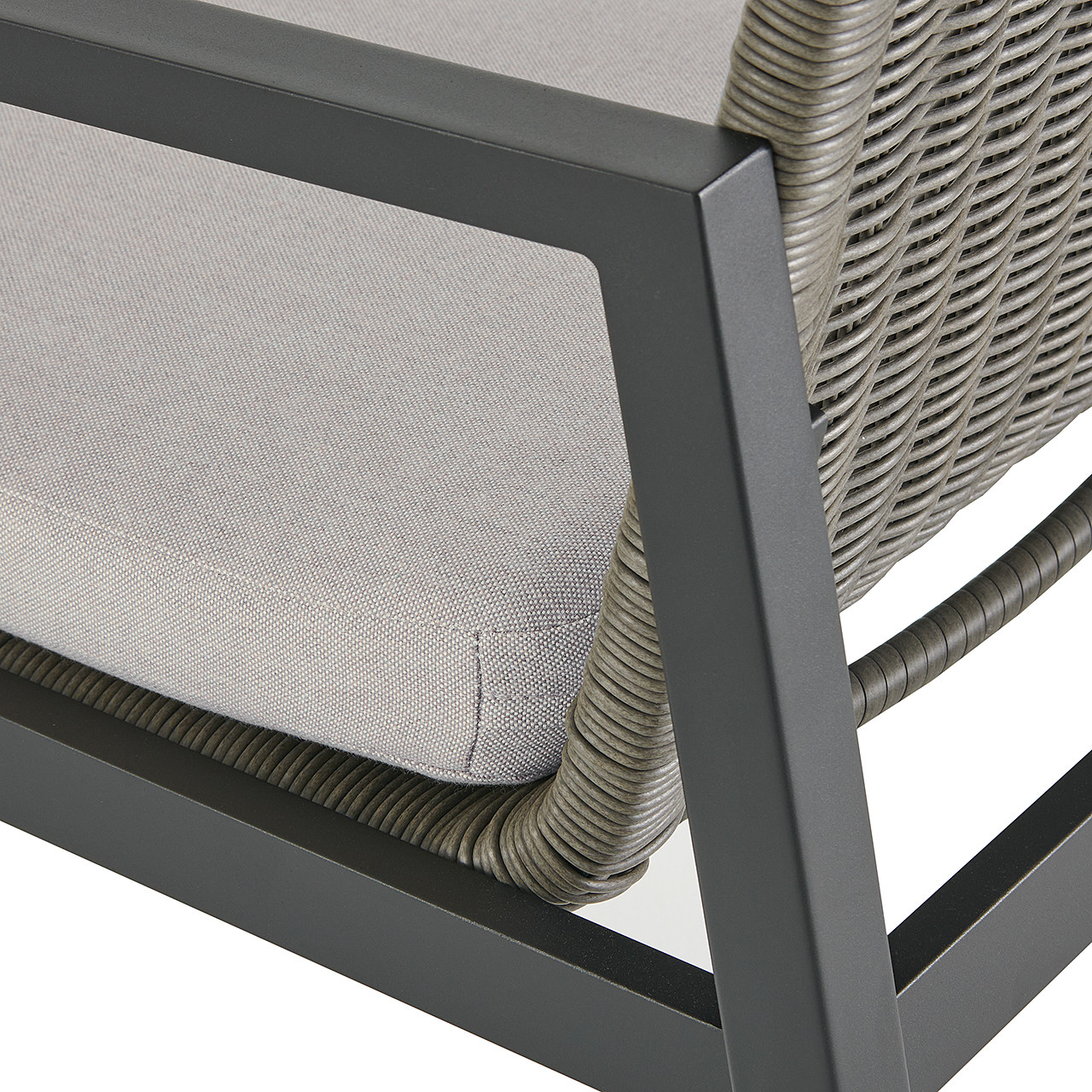 Portofino Husk Midnight Aluminum with Cushion Dining Chair