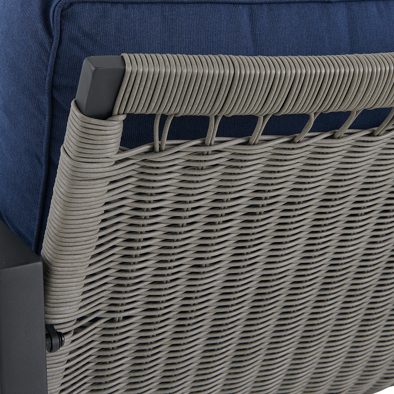 Portofino Husk Midnight Aluminum with Cushions Sofa