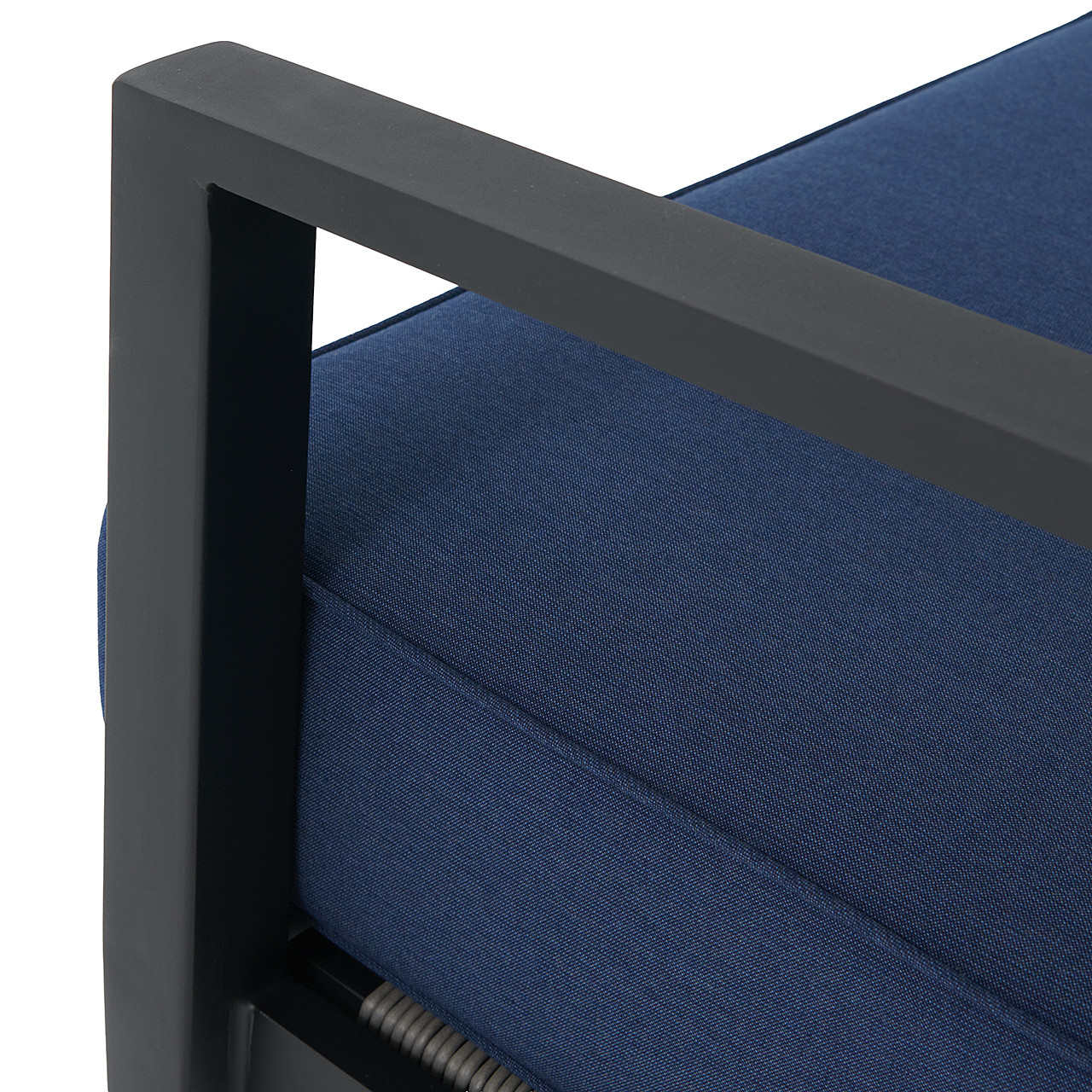Portofino Husk Midnight Aluminum with Cushions Sofa