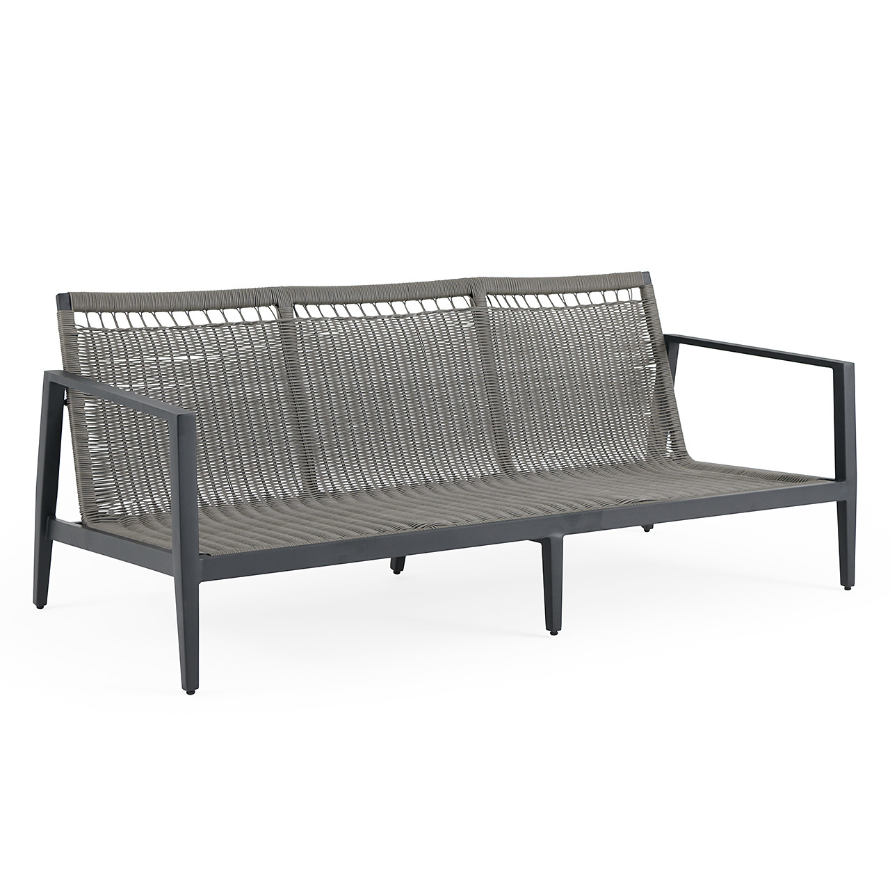Portofino Husk Midnight Aluminum with Cushions Sofa