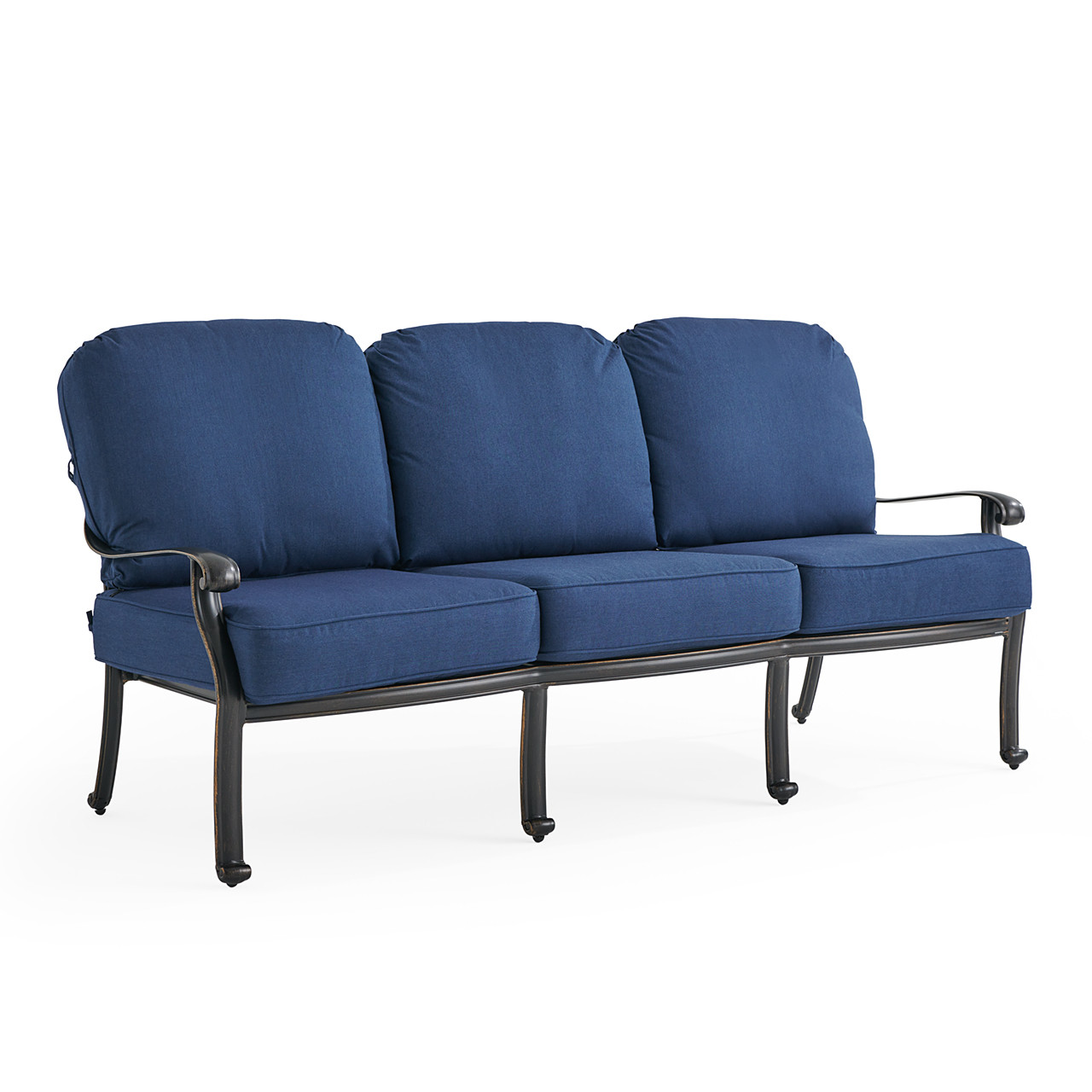 Roma Black Gold Cast Aluminum with Cushions 4 Piece Sofa Group + 42 x 21 in. Coffee Table