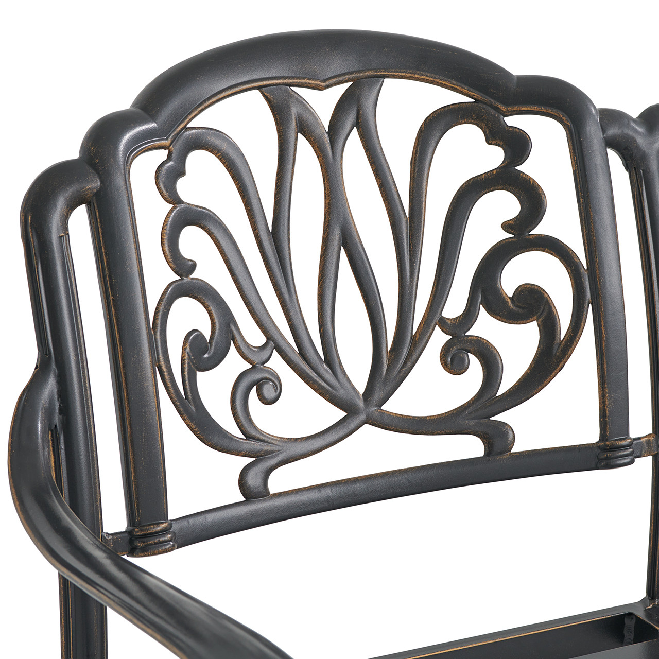 Roma Black Gold Cast Aluminum with Cushions Loveseat