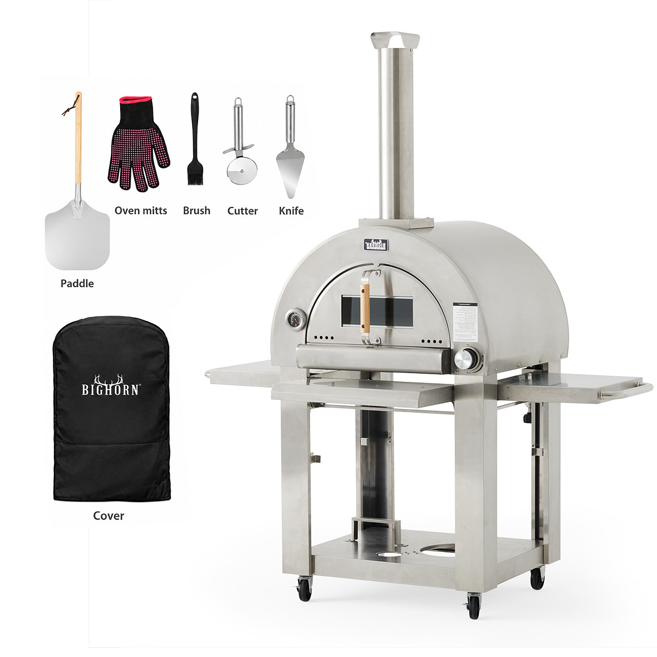 Big Horn Stainless Steel Propane Gas Outdoor Pizza Oven