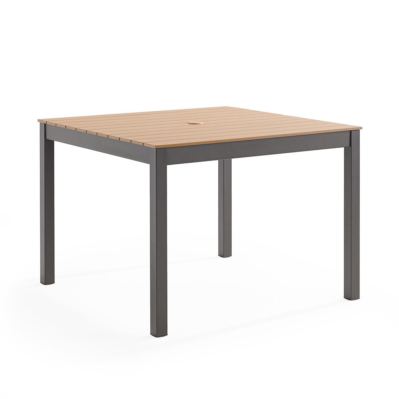 Sonoma Aged Bronze Aluminum with Natural Poly Rattan Slat Top 40 in. Square Dining Table