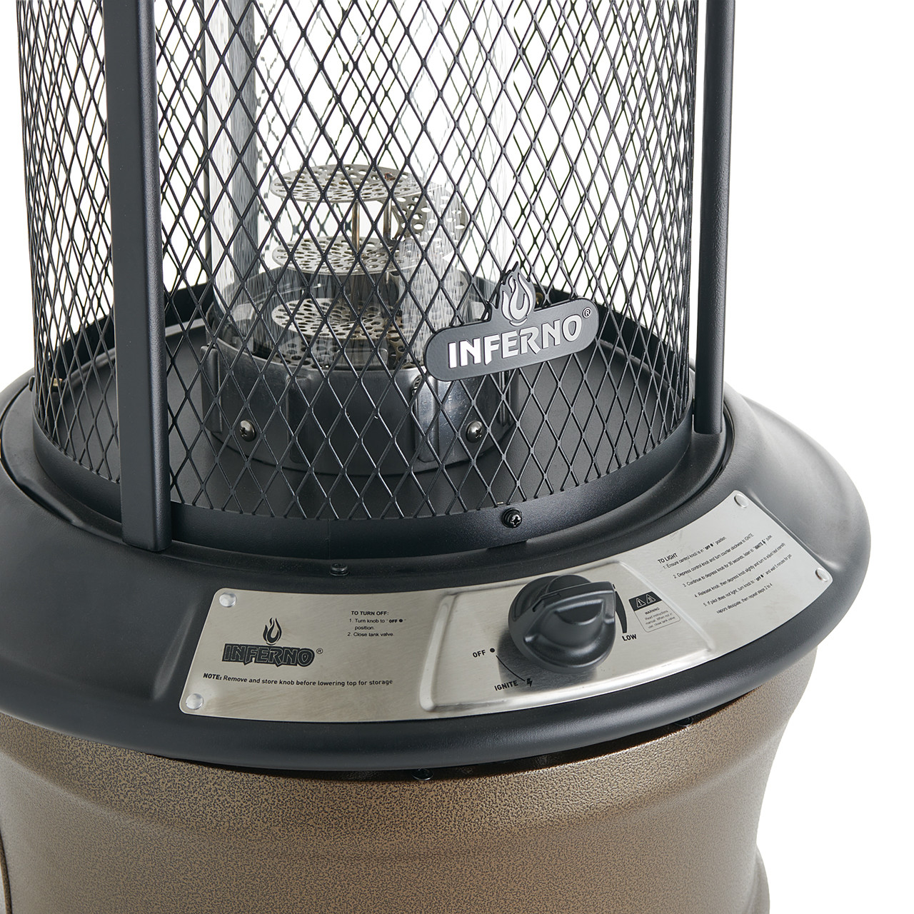 52 in. Inferno 36,000 BTU Gas Patio Heater, Hammertone Bronze