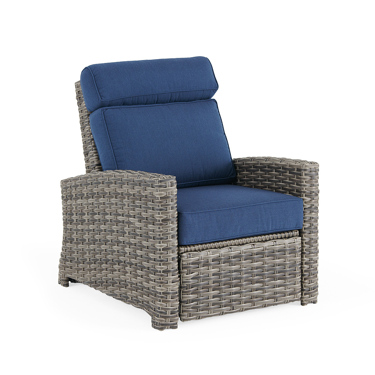Sonoma Wicker 3 Pc Recliner Set with Side Table, Husk