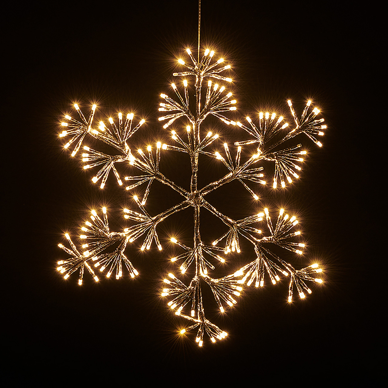 Flashing Snowflake and Silver Wire Warm White, 192 Lights