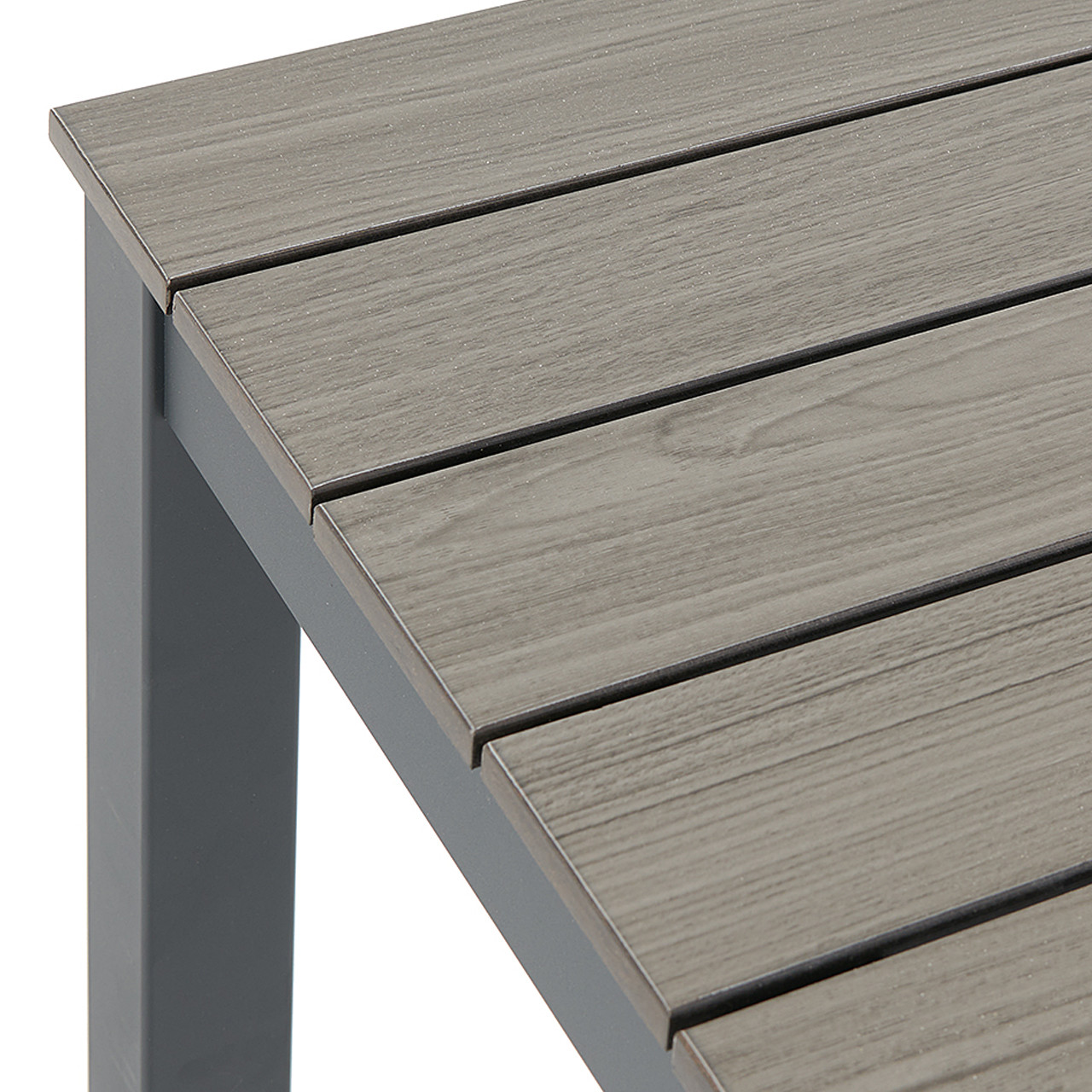 Contempo Dark Grey Aluminum Duraboard Slat Top 41 in. Sq. Dining Table