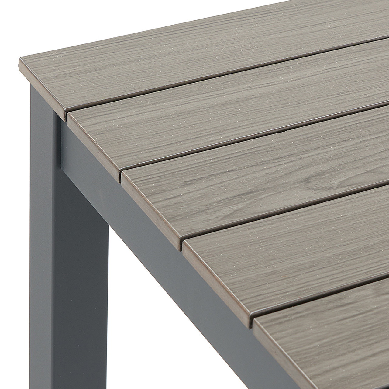 Contempo Dark Grey Aluminum Duraboard Slat Top 33 in. Sq. Bistro Table