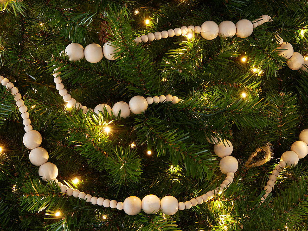 In-Store Only - 6 Feet Wooden Natural Bead Garland