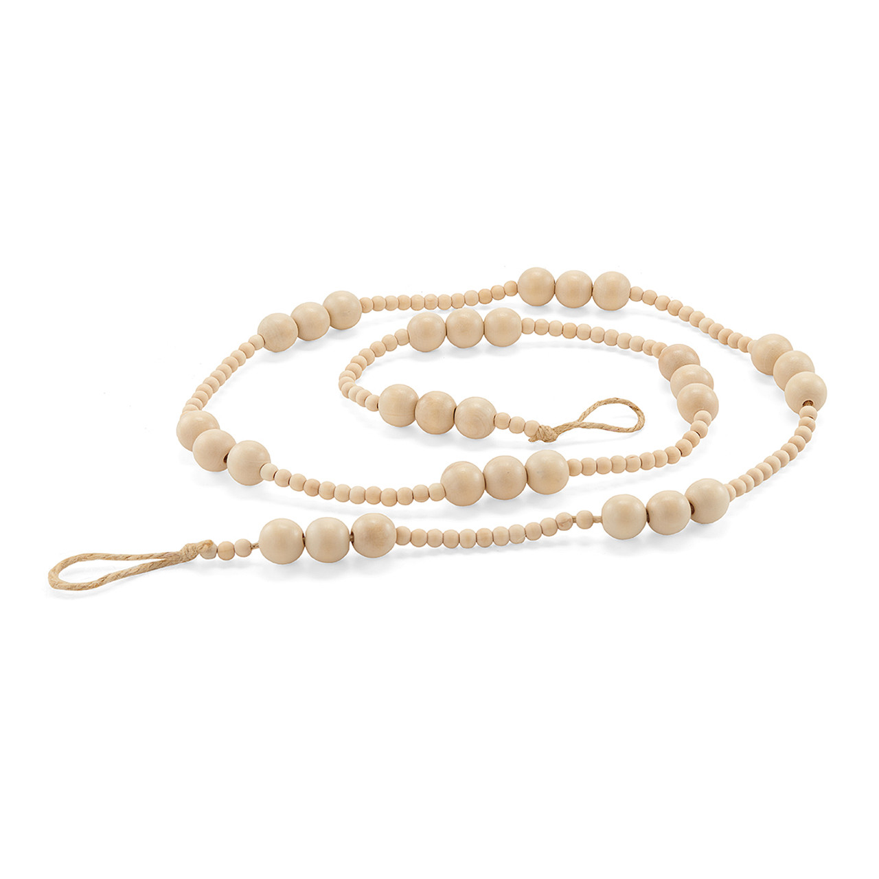 In-Store Only - 6 ft. Wooden Natural Bead Garland