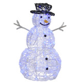 25.6 Inch Lighted Color Changing Black Hat Snowman