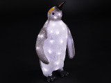 19 in. Pre-lit Penguin Acrylic Christmas Decor Piece Tunable with Switch LED Cool White and LED Warm White, 50 Lights
