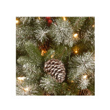 4 ft. Snowy Bristle Berry Pine Pre-decorated Classic Entrance Tree Incandescent Clear, 100 Lights