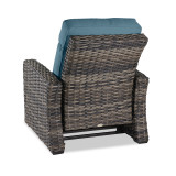 Tangiers Canola Seed Outdoor Wicker and Cast Lagoon Cushion Recliner