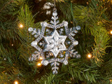 In-Store Only - 5 in. Blue Acrylic Jeweled Snowflake Christmas Ornament