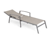 Ventura Pewter Aluminum and Augustine Pewter Sling Chaise Lounge