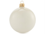 80 mm Wool White Enamel Glass Christmas Ball Ornaments, Set of 6