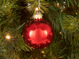 60 mm Red Shiny Glass Christmas Ball Ornaments, Set of 6