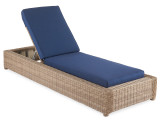 Valencia Driftwood Outdoor Wicker and Spectrum Indigo Cushion Cabana Chaise Lounge