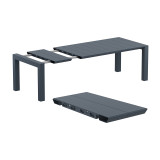 Pacifica Dark Grey Polypropylene 71-87 x 40 in. Extension Dining Table