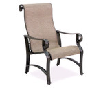 Carlsbad Black Gold Aluminum and Mattox Sling Dining Chair