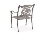 Naples Saddle Grey Cast Aluminum and Sunset Cushion 5 Pc. Dining Set with 48 in. D Table