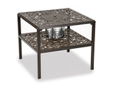 Milan 26" Square End Cast Top Table with Ice Bucket