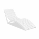 Pacifica White Polypropylene 3 Pc. Chaise Set with 18 in. Sq. End Table