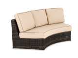 San Lucas Canola Seed Outdoor Wicker and Spectrum Sand Cushion 4 Pc. Contour Sectional with Right Facing Cuddle Bed