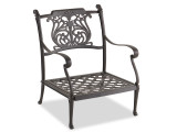 Naples Aged Bronze Cast Aluminum with Royce Indigo and Spectrum Indigo Cushion 4 Pc. Loveseat Glider Group with 45 x 24 in. Coffee Table