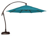 Treasure Garden 11 ft. Aqua Canopy and Bronze Aluminum Cantilever Umbrella (AG28)