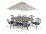 <b>Melrose</b> Shade Cast Aluminum 11 Pc. Dining Set with 12x72 in. Dining Table