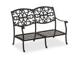 Carlisle Aged Bronze Cast Aluminum and Topsail Kahlua Cushion 4 Pc. Loveseat Group with 45 x 24 in. Coffee Table