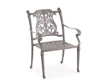Naples Saddle Grey Cast Aluminum and Cast Teak Cushion 3 Pc. Bistro Set with 30 in. D Table