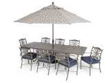 <b>Melrose</b> Shade Cast Aluminum 9 Pc. Dining Set with 74-114x44 in. Dining Table