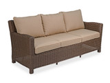 Panama Pecan Outdoor Wicker and Spectrum Mushroom Cushion 3 Pc. Lounge Dining Set with 59 x 33 in. Dining Table
