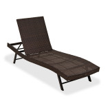 Barbados Steel And Outdoor Wicker Contour Chaise Lounge